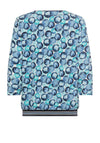 Olsen Circle Print Drawstring Jersey Top, Blue