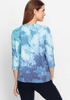 Olsen Floral Print Embellished Top, Blue