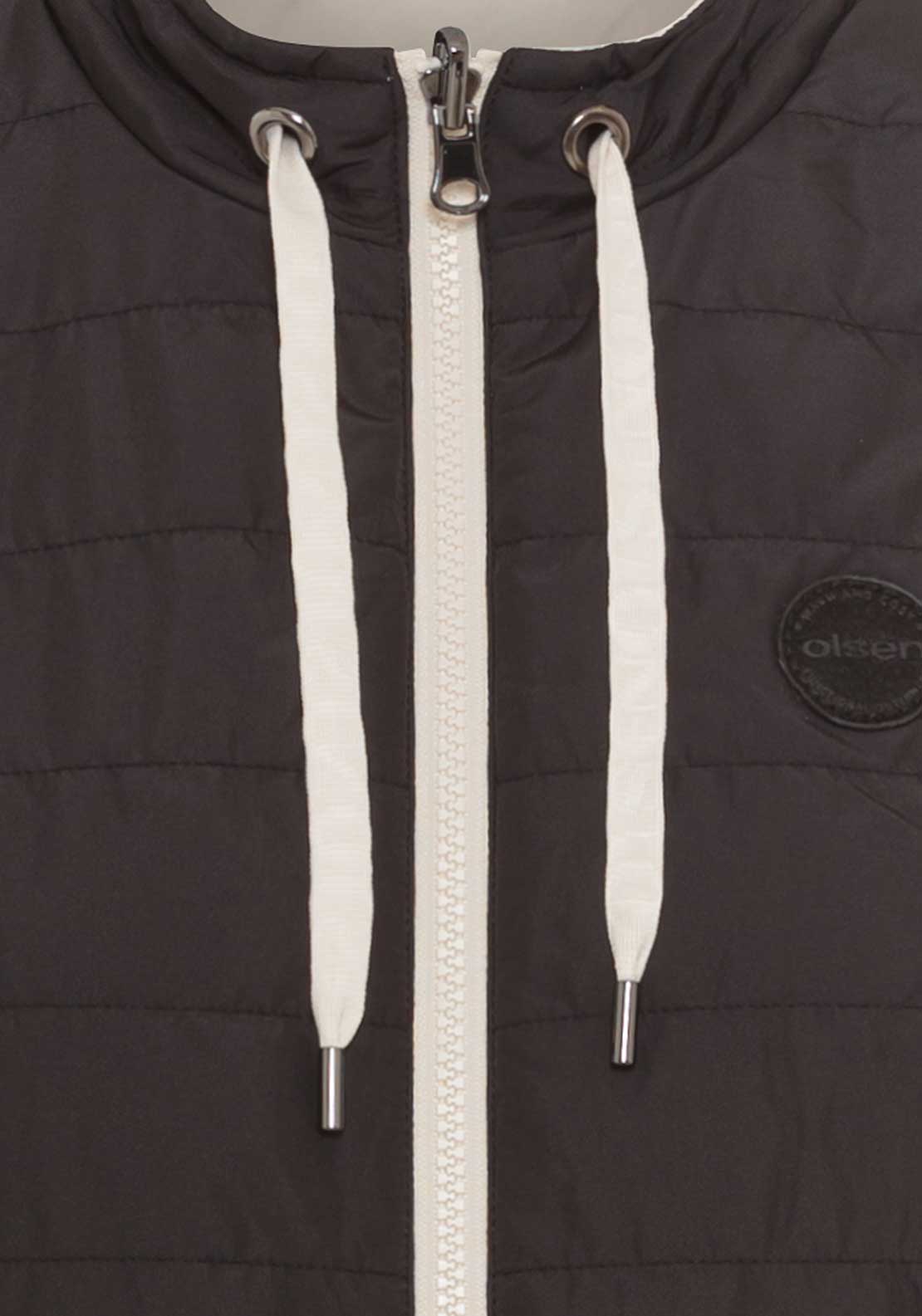Olsen Padded Reversible Gilet, Black and Beige