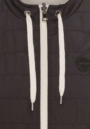 Olsen Padded Reversible Gilet, Black and Beige