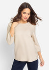 Olsen Henny Knit Seam Detail Jumper, Light Beige