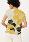 Olsen Botanical Print Capped Sleeve T-Shirt, Yellow Multi