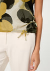 Olsen Botanical Print Capped Sleeve T-Shirt, Yellow Multi