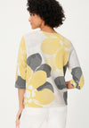 Olsen Floral Graphic Cropped Sleeve Top, Yellow