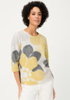 Olsen Floral Graphic Cropped Sleeve Top, Yellow