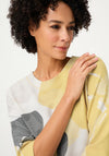 Olsen Floral Graphic Cropped Sleeve Top, Yellow