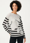 Olsen Wide Knit Striped Jumper, White