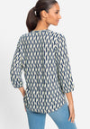 Olsen Geometric Print Top, Navy Multi