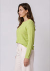 Olsen Textured Knitted Top, Green