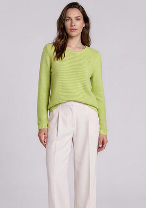 Olsen Textured Knitted Top, Green