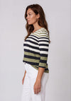 Olsen Striped Top, Green Multi
