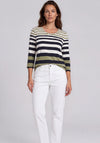 Olsen Striped Top, Green Multi