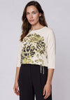 Olsen Graphic Print with Stud Detail Top, Green Multi