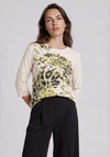 Olsen Graphic Print with Stud Detail Top, Green Multi