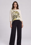 Olsen Graphic Print with Stud Detail Top, Green Multi