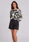 Olsen Abstract Print Top, Navy Multi