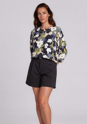 Olsen Abstract Print Top, Navy Multi