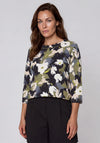 Olsen Abstract Print Top, Navy Multi