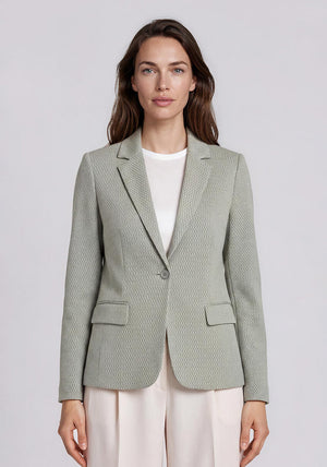 Olsen Embroidered Detail Blazer, Beige and Green