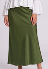 Olsen Satin Maxi Skirt, Green