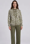 Olsen Faux Suede Wide Leg Trousers, Green