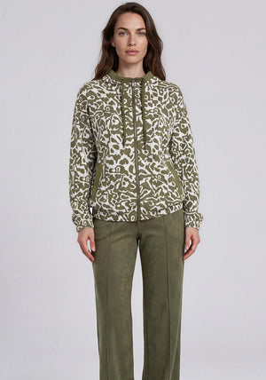 Olsen Faux Suede Wide Leg Trousers, Green