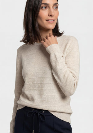 Olsen Round Neck Pullover, Beige