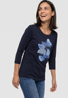Olsen Graphic Print T-Shirt, Navy Multi