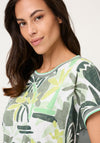 Olsen Neo Safari Aztec Print T-Shirt, Green
