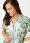 Olsen V-Neck Aztec Print T-Shirt, Green
