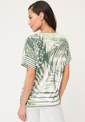 Olsen Neo Safari Patterned T-Shirt, Green