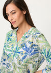 Olsen All-Over Floral Print Top, Green