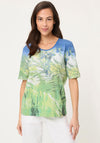 Olsen Botanical Print T-Shirt, Green Multi