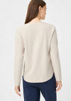 Olsen Jacquard Houndstooth Long Sleeve Top, Cream