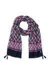 Olsen Printed Toggle Trim Scarf, Navy