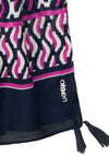 Olsen Printed Toggle Trim Scarf, Navy