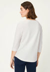 Olsen Hannah Waffle Cotton Top, White