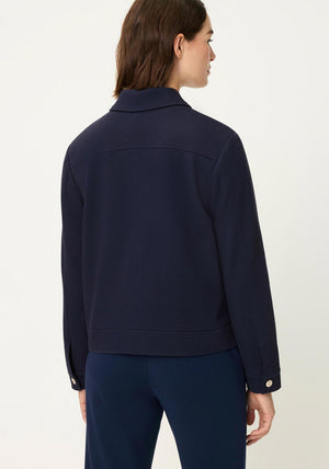 Olsen Collared Cotton Jacket, Navy