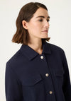 Olsen Collared Cotton Jacket, Navy