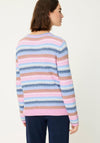 Olsen Striped Cotton Round Neck Jumper, Blue