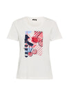 Olsen Cherry Print With Rhinestone Detail T-Shirt, White