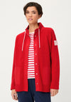 Olsen High Neck Button Up Front Jacket, Red
