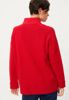 Olsen High Neck Button Up Front Jacket, Red