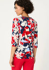 Olsen Geometric Print U-Neck Top, Navy Multi