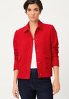 Olsen Collar Button Up Front Jacket, Red