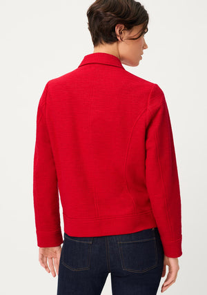 Olsen Collar Button Up Front Jacket, Red