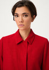 Olsen Collar Button Up Front Jacket, Red