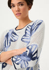 Olsen Floral Print Knitted Jumper, White