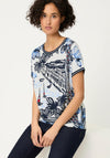 Olsen Banotical Floral Print T-Shirt, Navy Multi