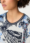 Olsen Banotical Floral Print T-Shirt, Navy Multi